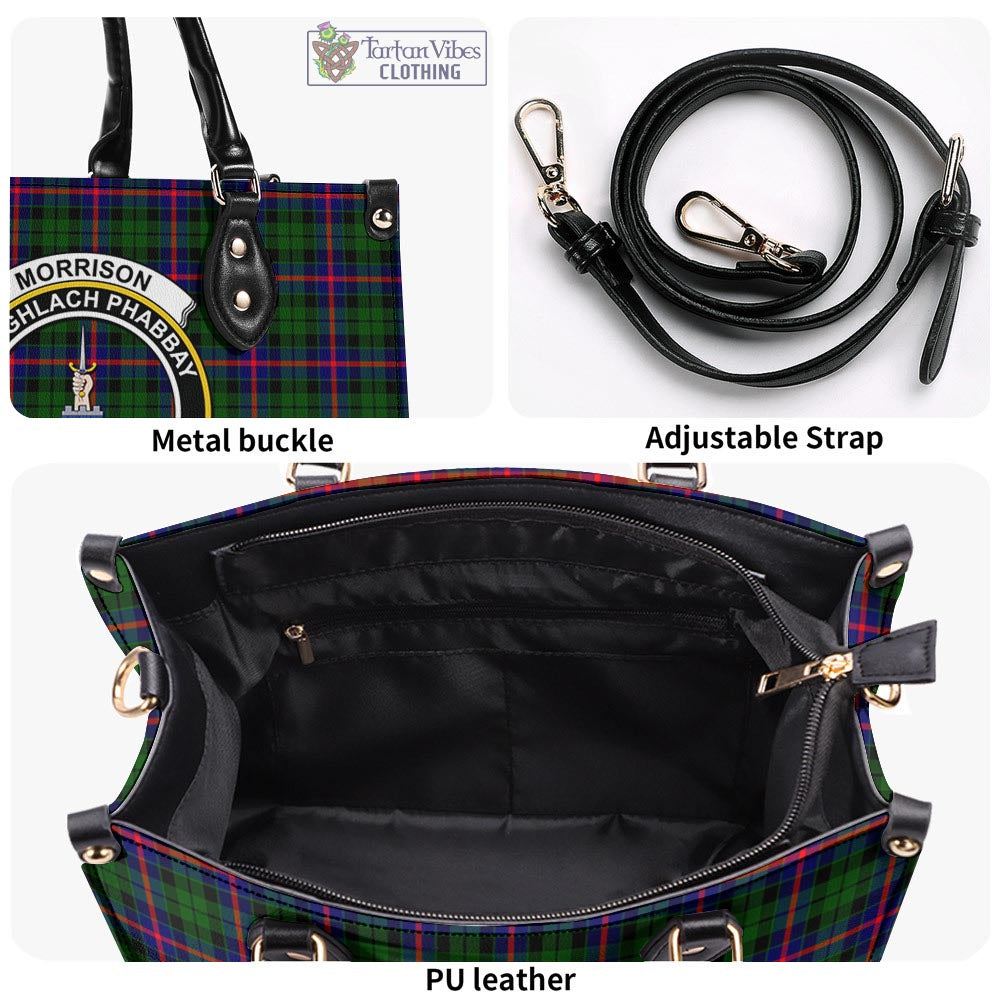 Tartan Vibes Clothing Morrison Modern Tartan Luxury Leather Handbags with Family Crest