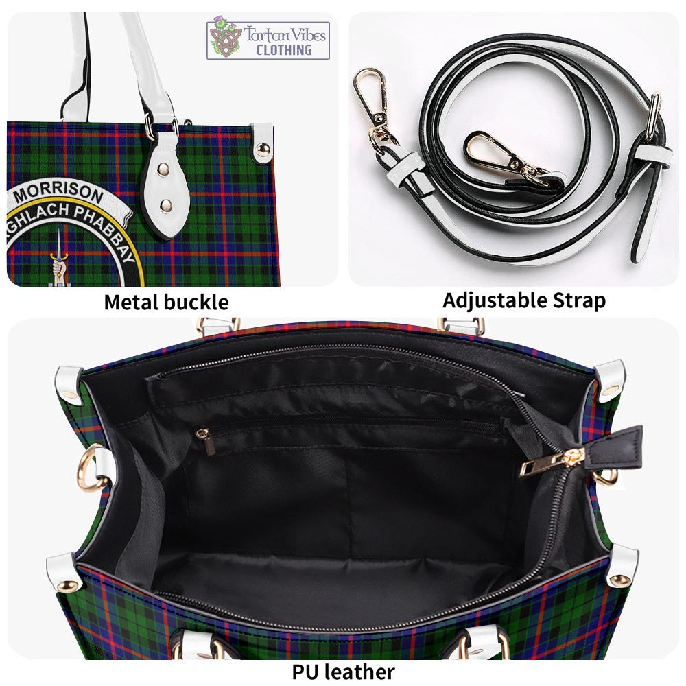 Tartan Vibes Clothing Morrison Modern Tartan Luxury Leather Handbags with Family Crest