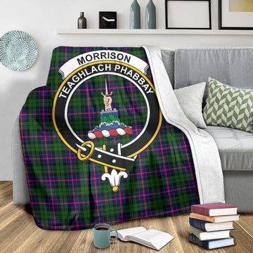 Morrison Modern Tartan Blanket with Family Crest