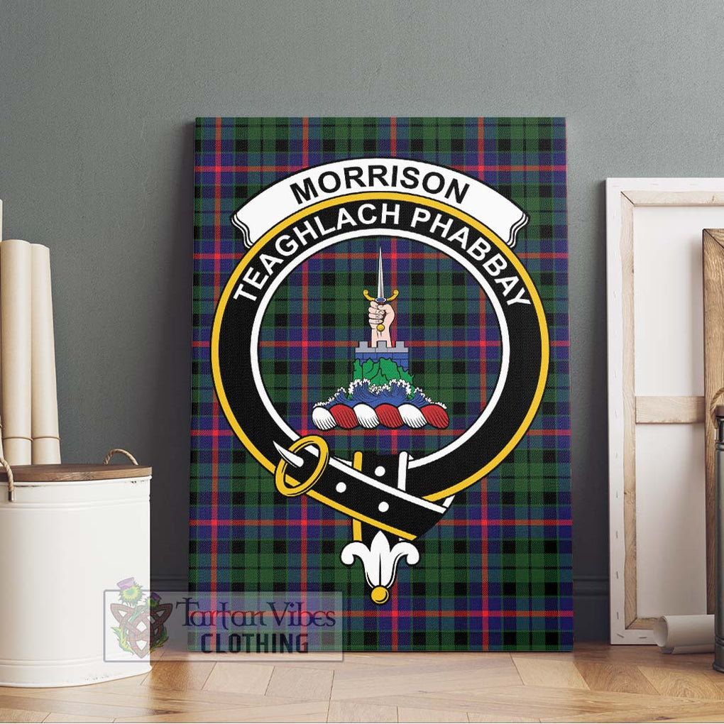 Morrison Modern Tartan Canvas Print Wall Art with Family Crest Without Frame - Tartan Vibes Clothing