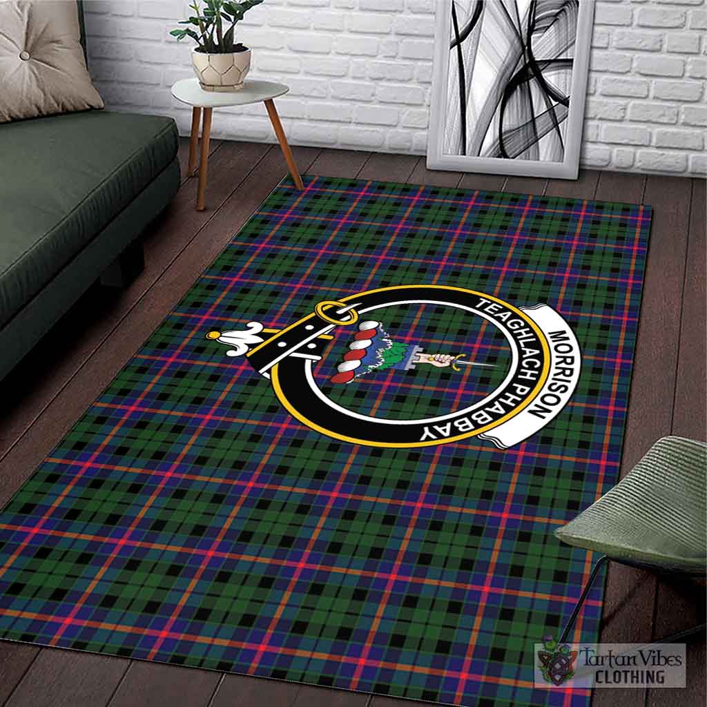 Tartan Vibes Clothing Morrison Modern Tartan Area Rug with Family Crest