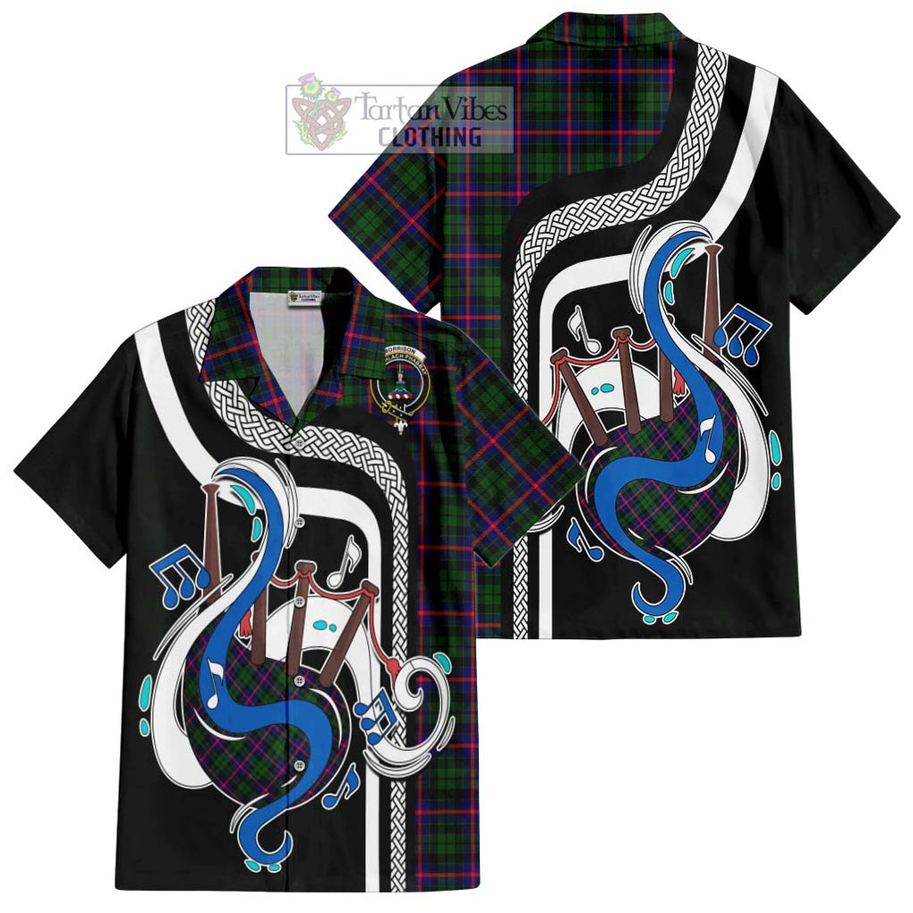 Morrison Modern Tartan Short Sleeve Button Shirt with Epic Bagpipe Style Kid - Tartanvibesclothing Shop