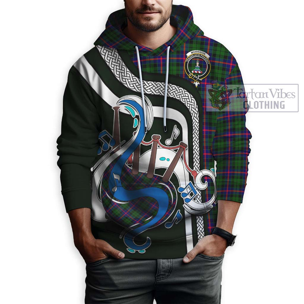 Morrison Modern Tartan Hoodie with Epic Bagpipe Style Zip Hoodie - Tartanvibesclothing Shop