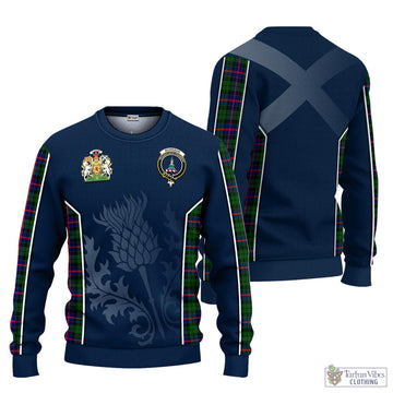 Morrison Modern Tartan Knitted Sweatshirt with Family Crest and Scottish Thistle Vibes Sport Style