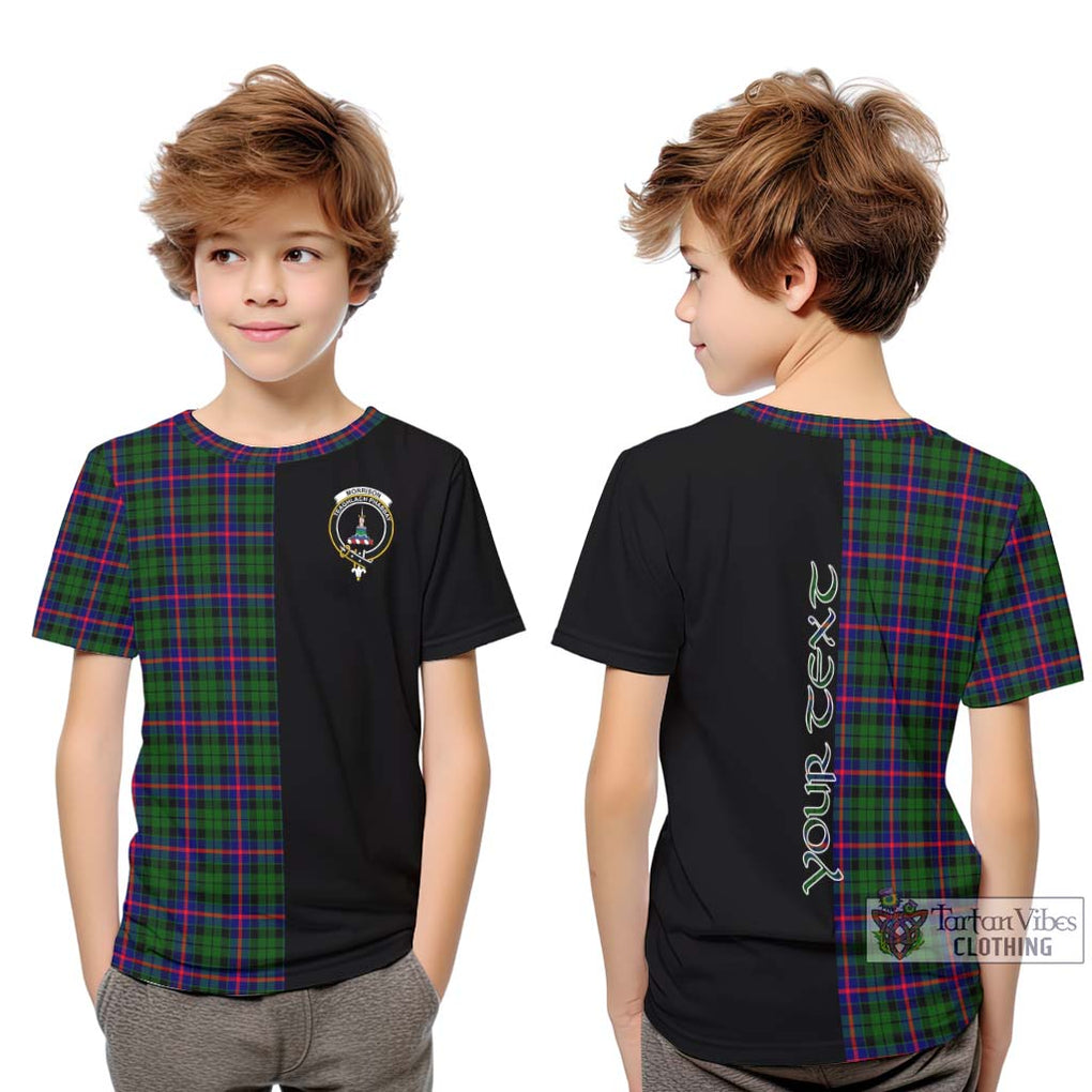 Morrison Modern Tartan Kid T-Shirt with Family Crest and Half Of Me Style Youth XL Size14 - Tartanvibesclothing Shop