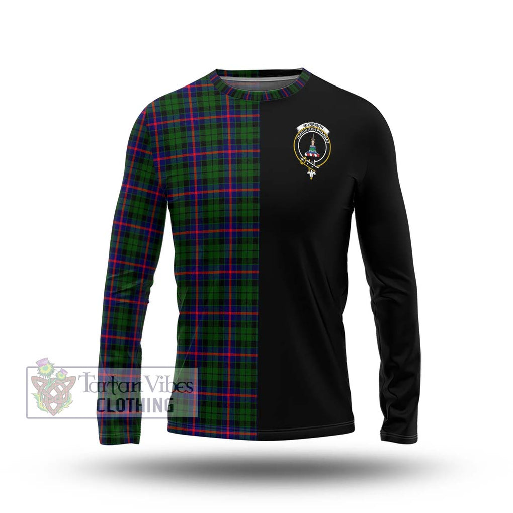 Morrison Modern Tartan Long Sleeve T-Shirt with Family Crest and Half Of Me Style Unisex - Tartanvibesclothing Shop