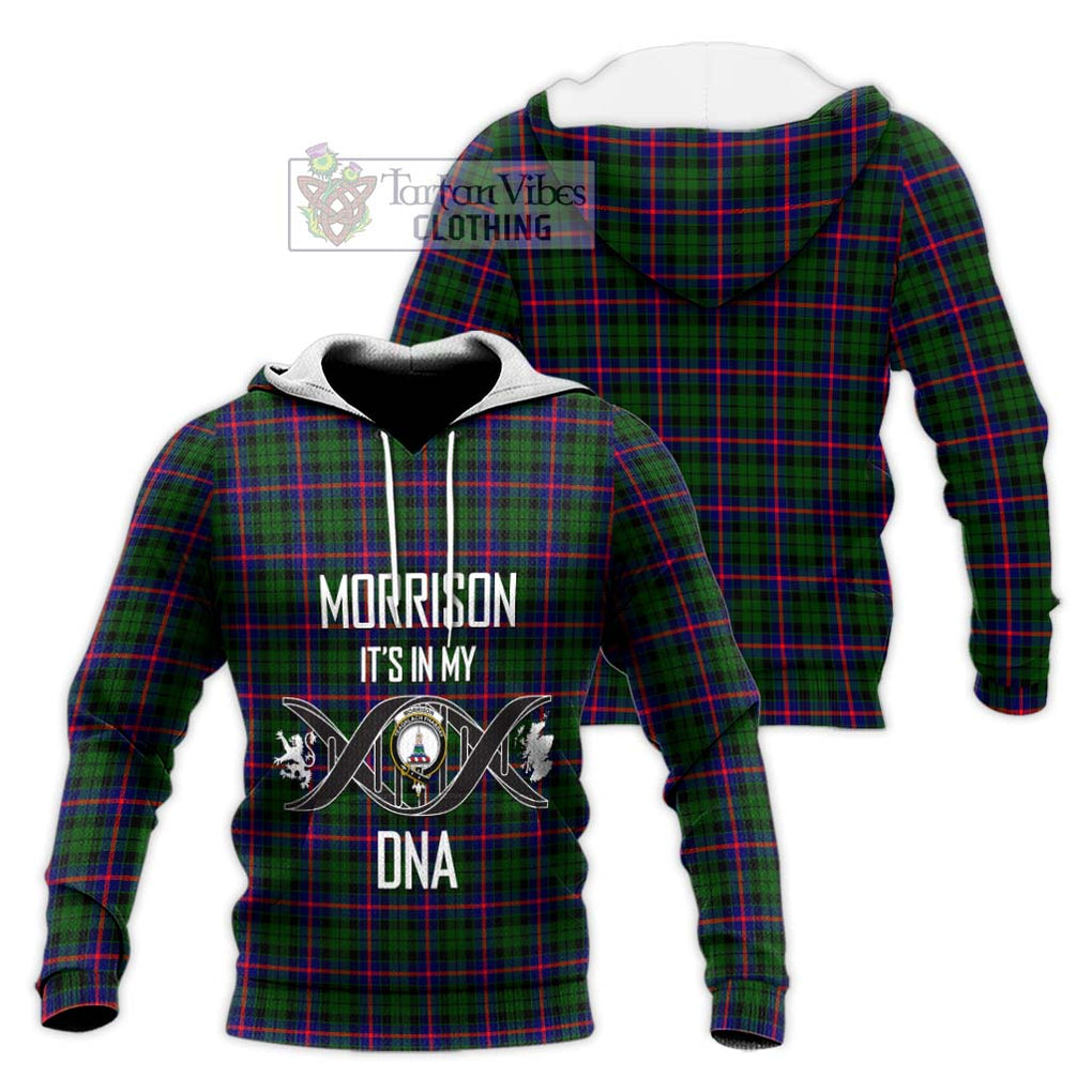 Morrison Modern Tartan Knitted Hoodie with Family Crest DNA In Me Style Unisex Knitted Pullover Hoodie - Tartanvibesclothing Shop