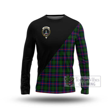 Morrison Modern Tartan Long Sleeve T-Shirt with Family Crest and Military Logo Style