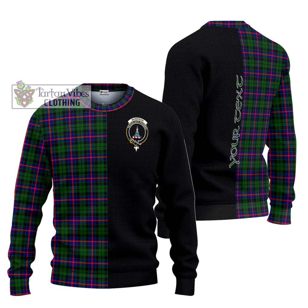 Morrison Modern Tartan Knitted Sweater with Family Crest and Half Of Me Style Unisex - Tartanvibesclothing Shop