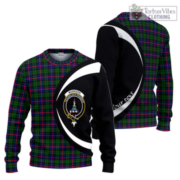 Morrison Modern Tartan Ugly Sweater with Family Crest Circle Style