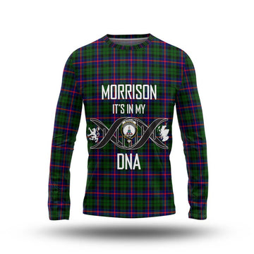 Morrison Modern Tartan Long Sleeve T-Shirt with Family Crest DNA In Me Style