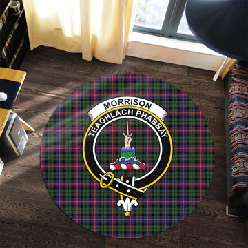 Morrison Modern Tartan Round Rug with Family Crest