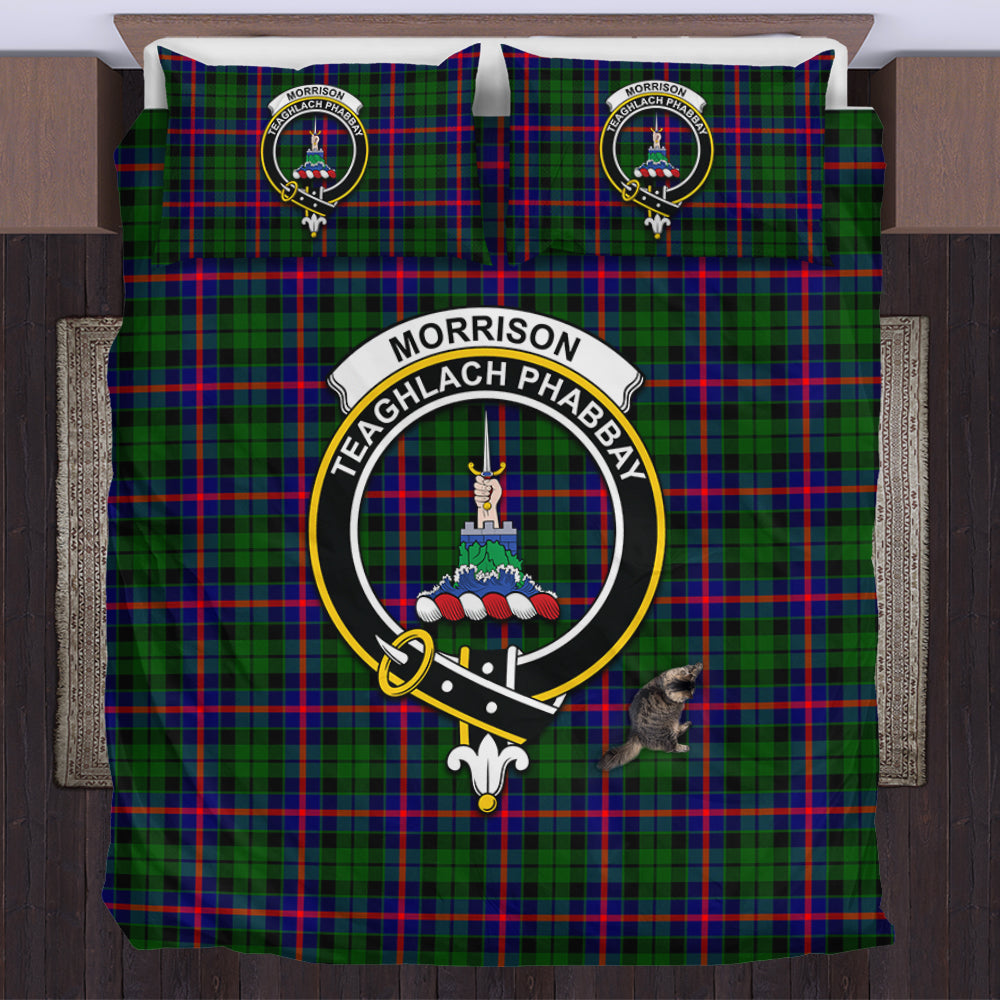 Morrison Modern Tartan Bedding Set with Family Crest US Bedding Set - Tartan Vibes Clothing