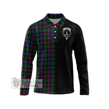 Morrison Modern Tartan Long Sleeve Polo Shirt with Family Crest and Half Of Me Style