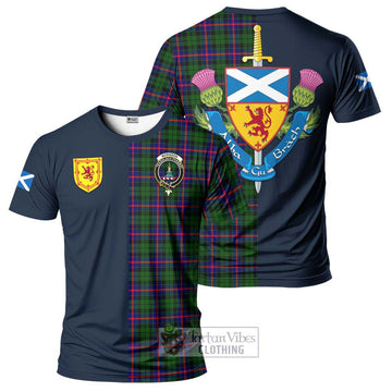 Morrison Modern Tartan T-Shirt Alba with Scottish Lion Royal Arm Half Style