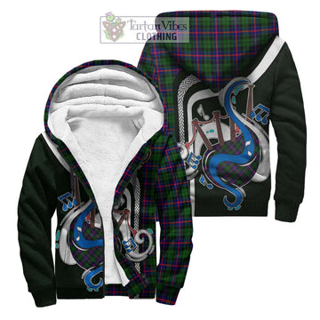 Morrison Modern Tartan Sherpa Hoodie with Epic Bagpipe Style