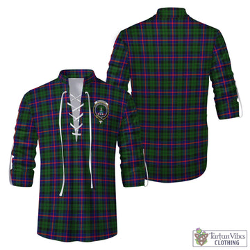 Morrison Modern Tartan Men's Scottish Traditional Jacobite Ghillie Kilt Shirt with Family Crest