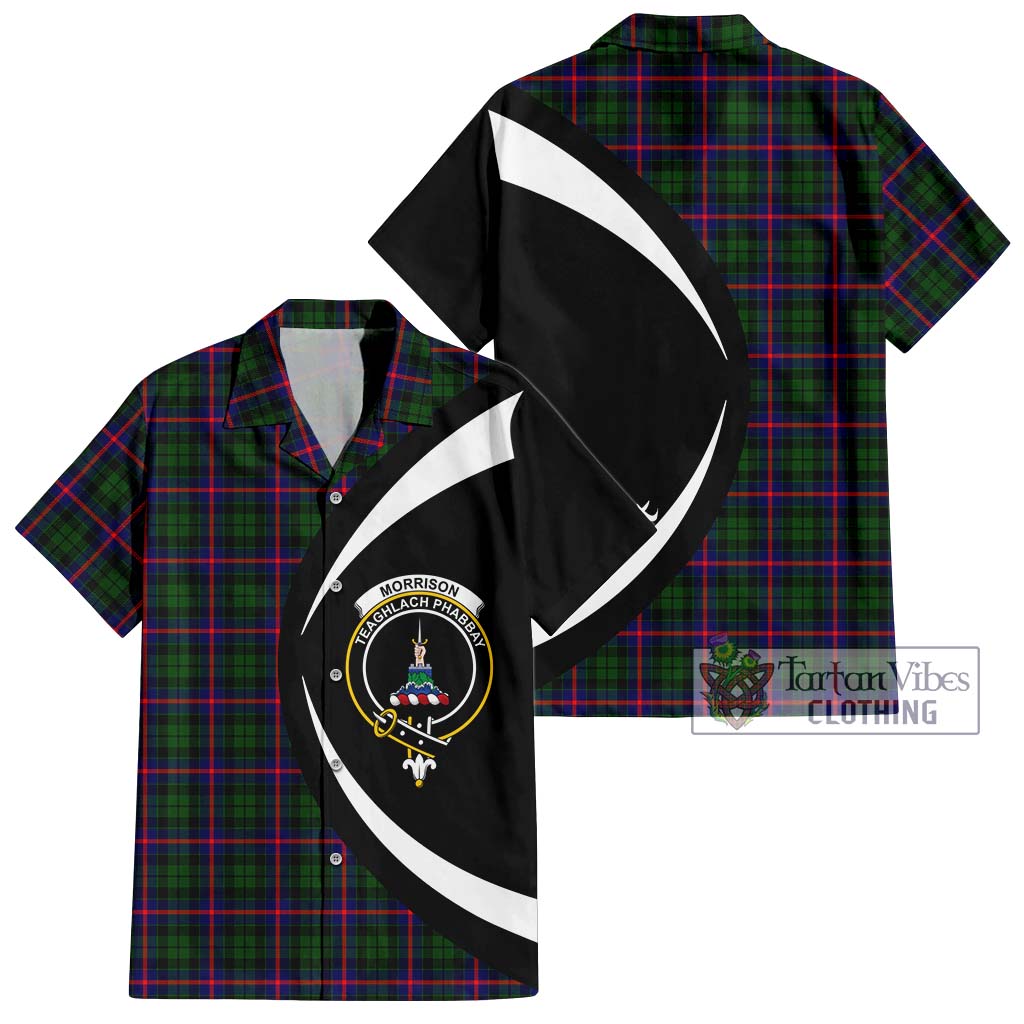 Morrison Modern Tartan Short Sleeve Button Up with Family Crest Circle Style Kid - Tartan Vibes Clothing