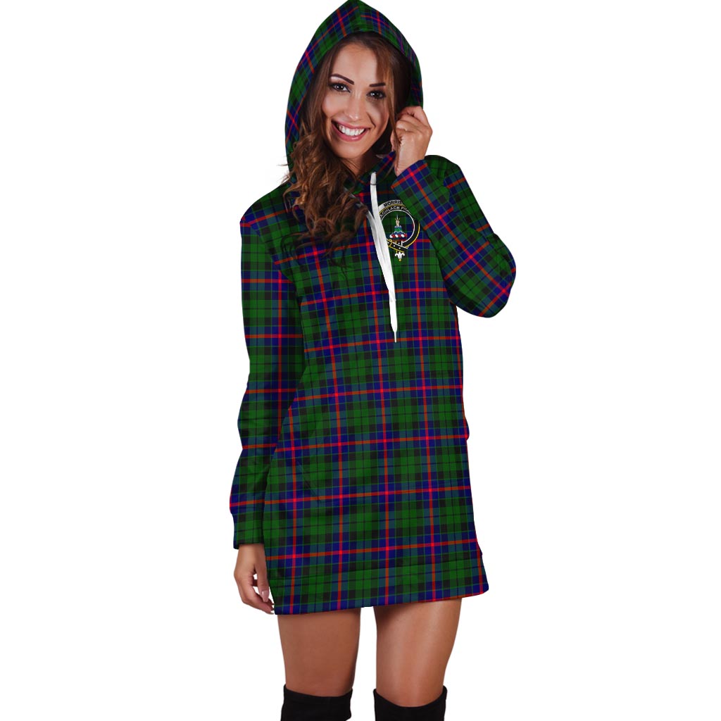 Morrison Modern Tartan Hoodie Dress with Family Crest - Tartan Vibes Clothing