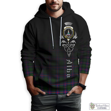 Morrison Modern Tartan Hoodie Featuring Alba Gu Brath Family Crest Celtic Inspired