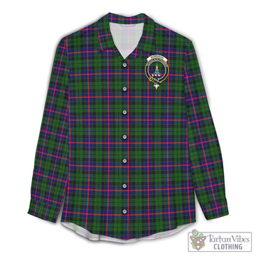 Morrison Modern Tartan Women's Casual Shirt with Family Crest