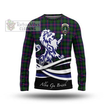 Morrison Modern Tartan Long Sleeve T-Shirt with Alba Gu Brath Regal Lion Emblem