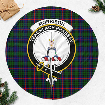 Morrison Modern Tartan Christmas Tree Skirt with Family Crest