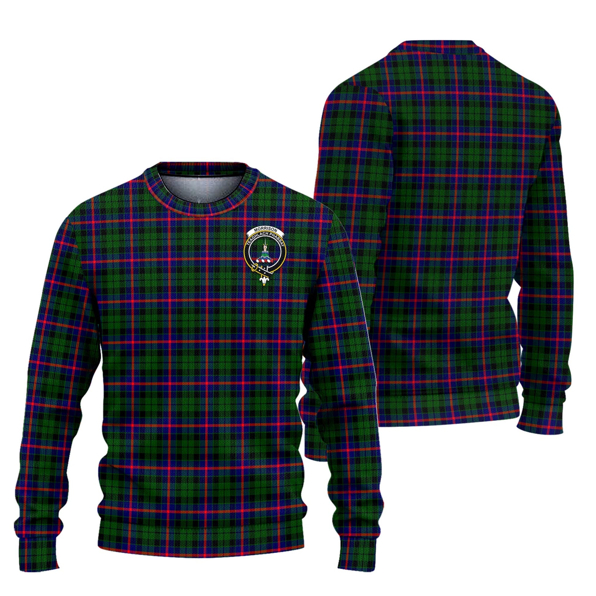 Morrison Modern Tartan Knitted Sweater with Family Crest Unisex - Tartanvibesclothing