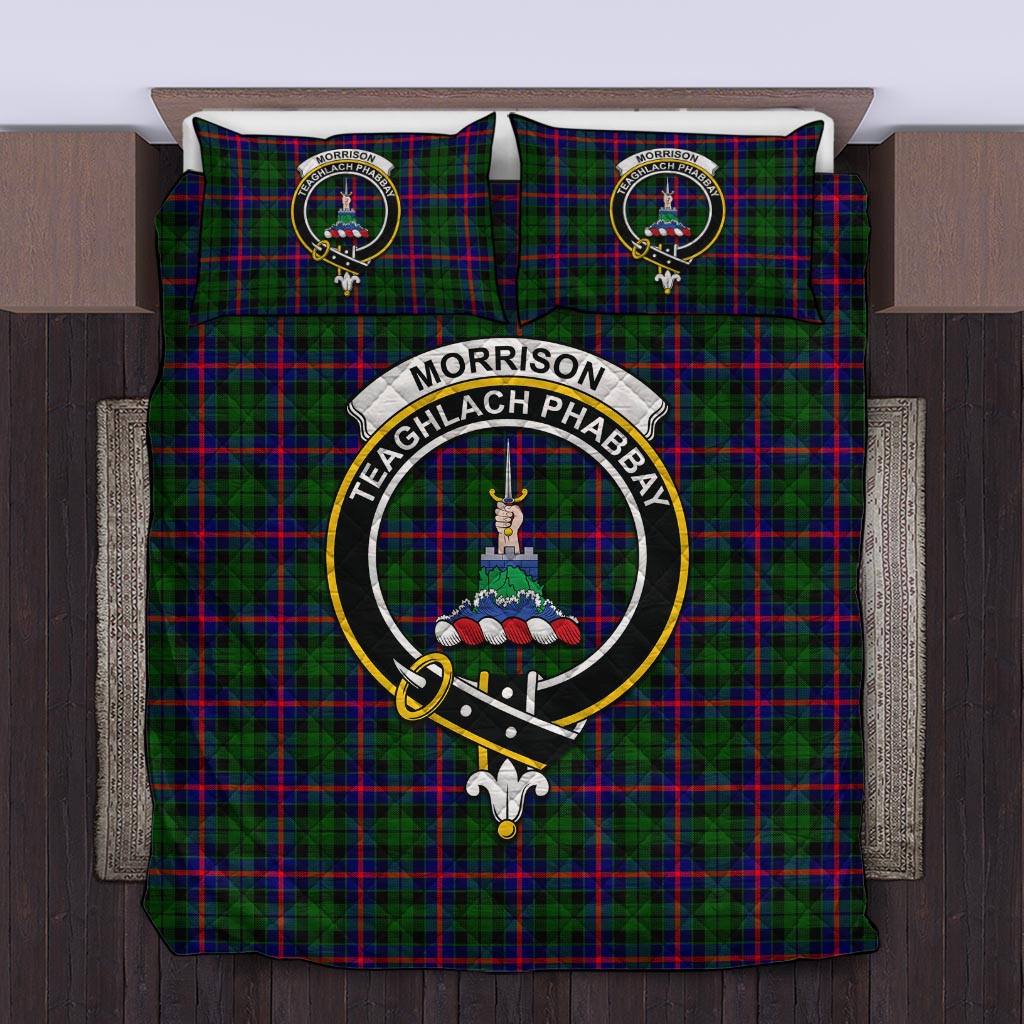 Morrison Modern Tartan Quilt Bed Set with Family Crest Twin - Tartan Vibes Clothing