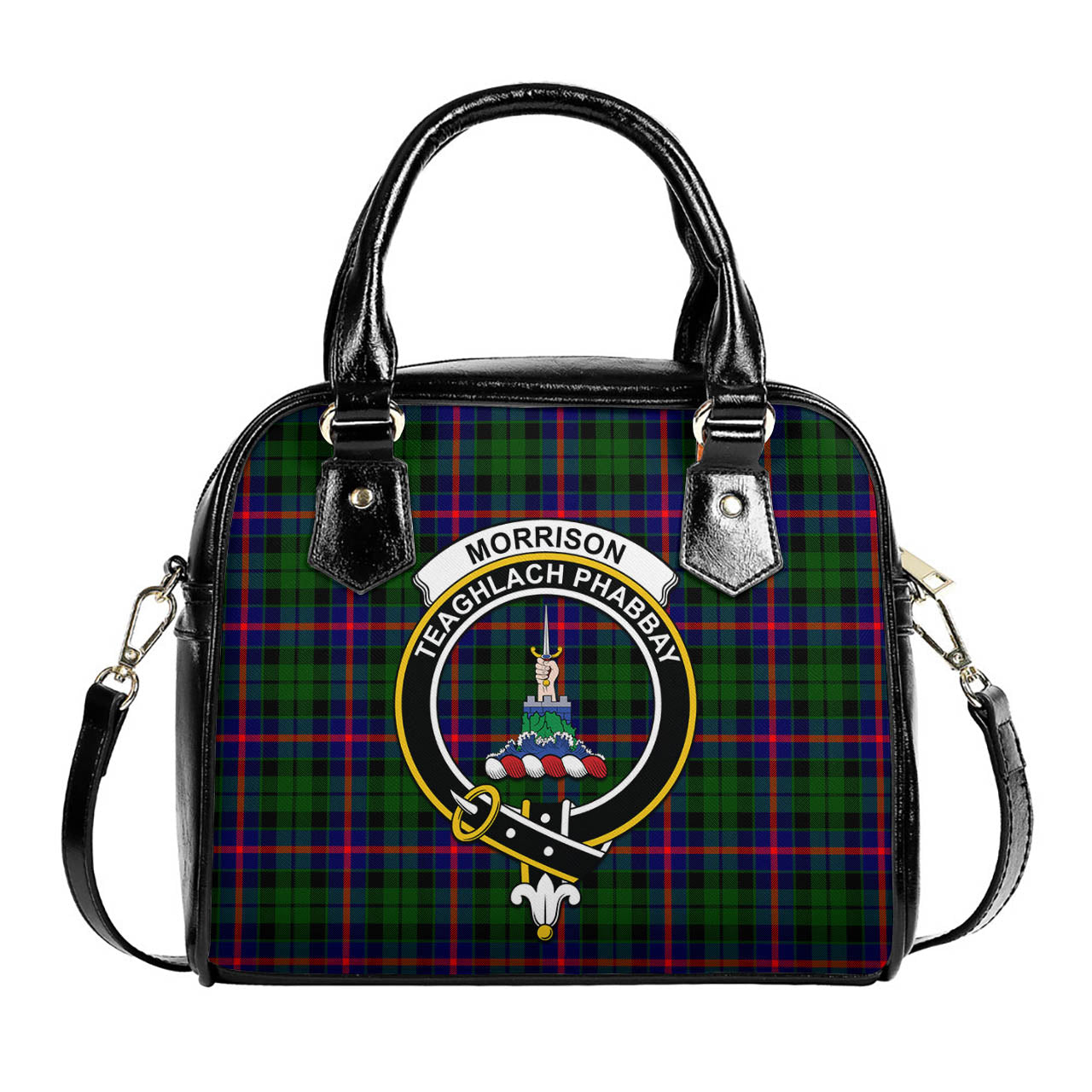 Morrison Modern Tartan Shoulder Handbags with Family Crest One Size 6*25*22 cm - Tartanvibesclothing