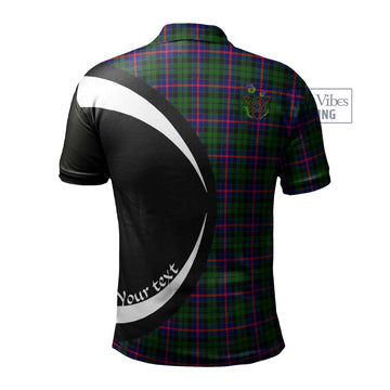 Morrison Modern Tartan Men's Polo Shirt with Family Crest Circle Style