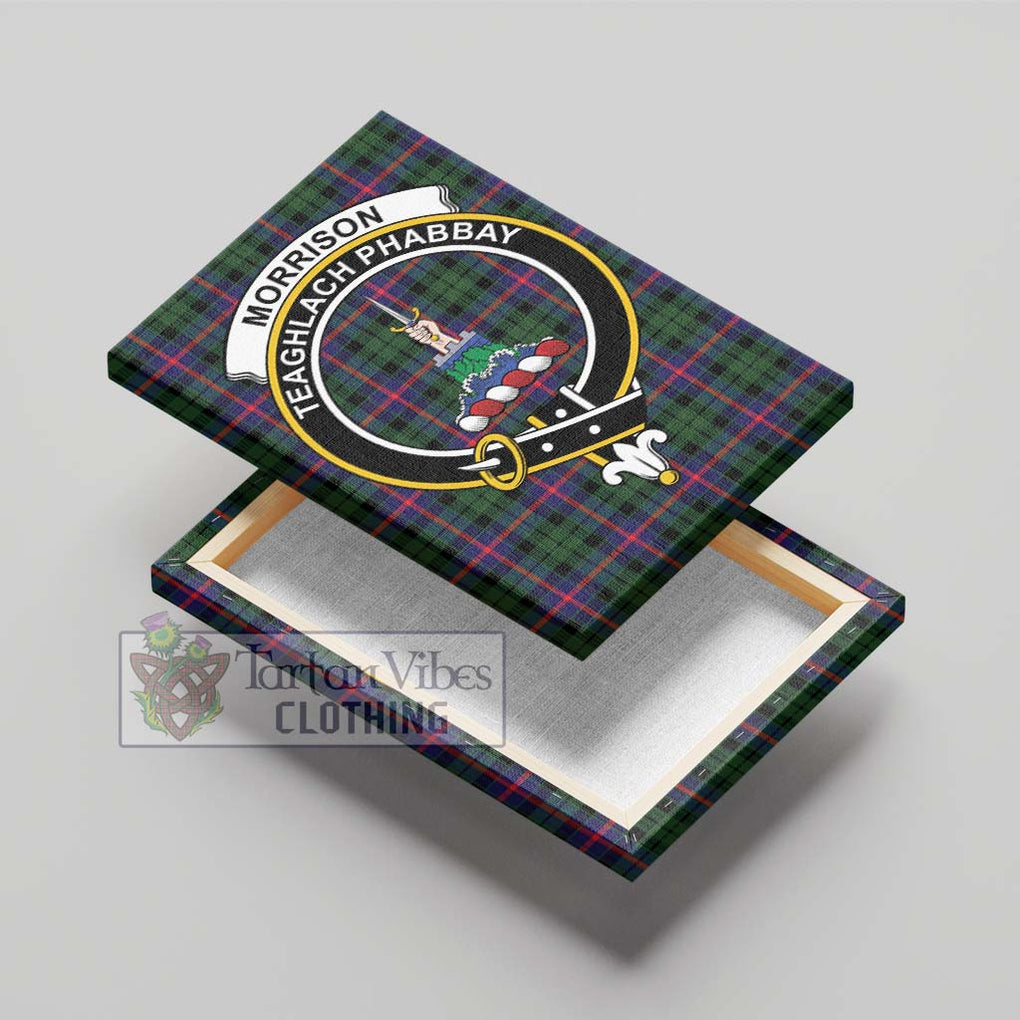 Morrison Modern Tartan Canvas Print Wall Art with Family Crest - Tartan Vibes Clothing