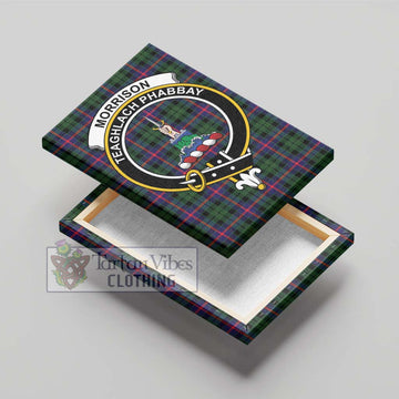 Morrison Modern Tartan Canvas Print Wall Art with Family Crest