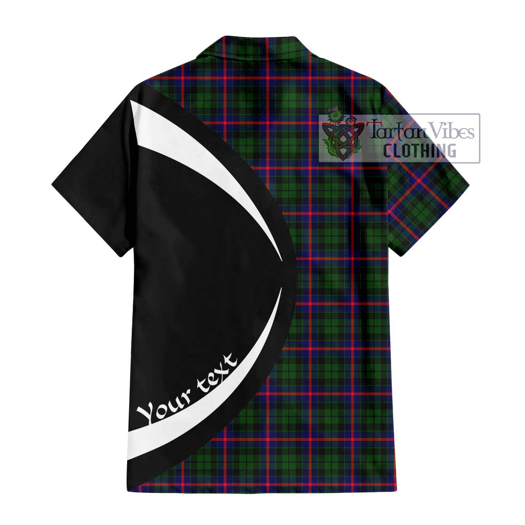 Morrison Modern Tartan Short Sleeve Button Up with Family Crest Circle Style - Tartan Vibes Clothing