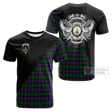 Morrison Modern Tartan Cotton T-shirt with Family Crest and Military Logo Style