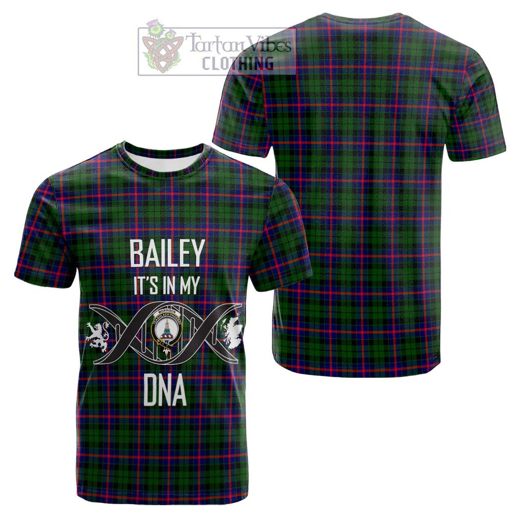 Tartan Vibes Clothing Morrison Modern Tartan Cotton T-shirt with Family Crest DNA In Me Style