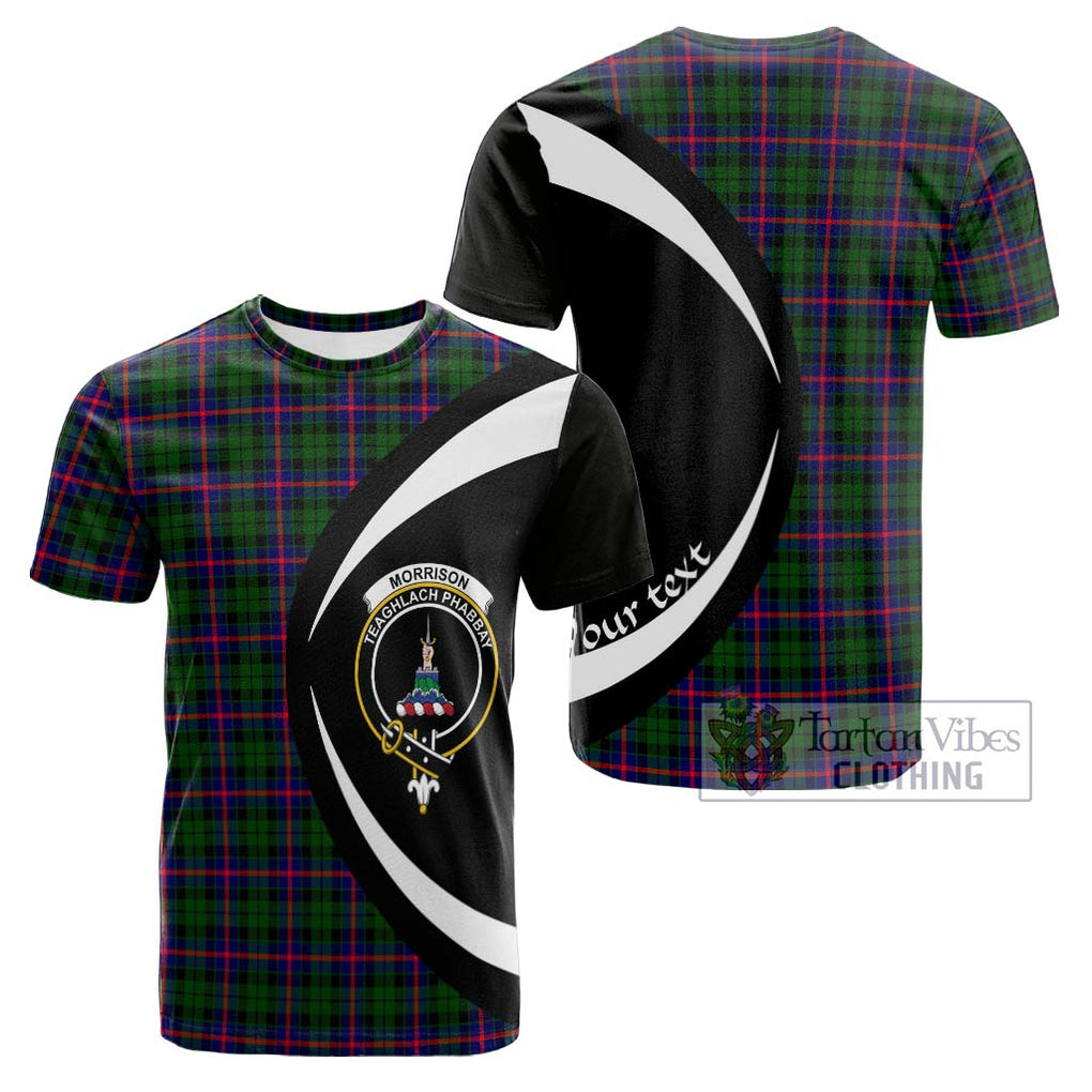 Tartan Vibes Clothing Morrison Modern Tartan Cotton T-shirt with Family Crest Circle Style