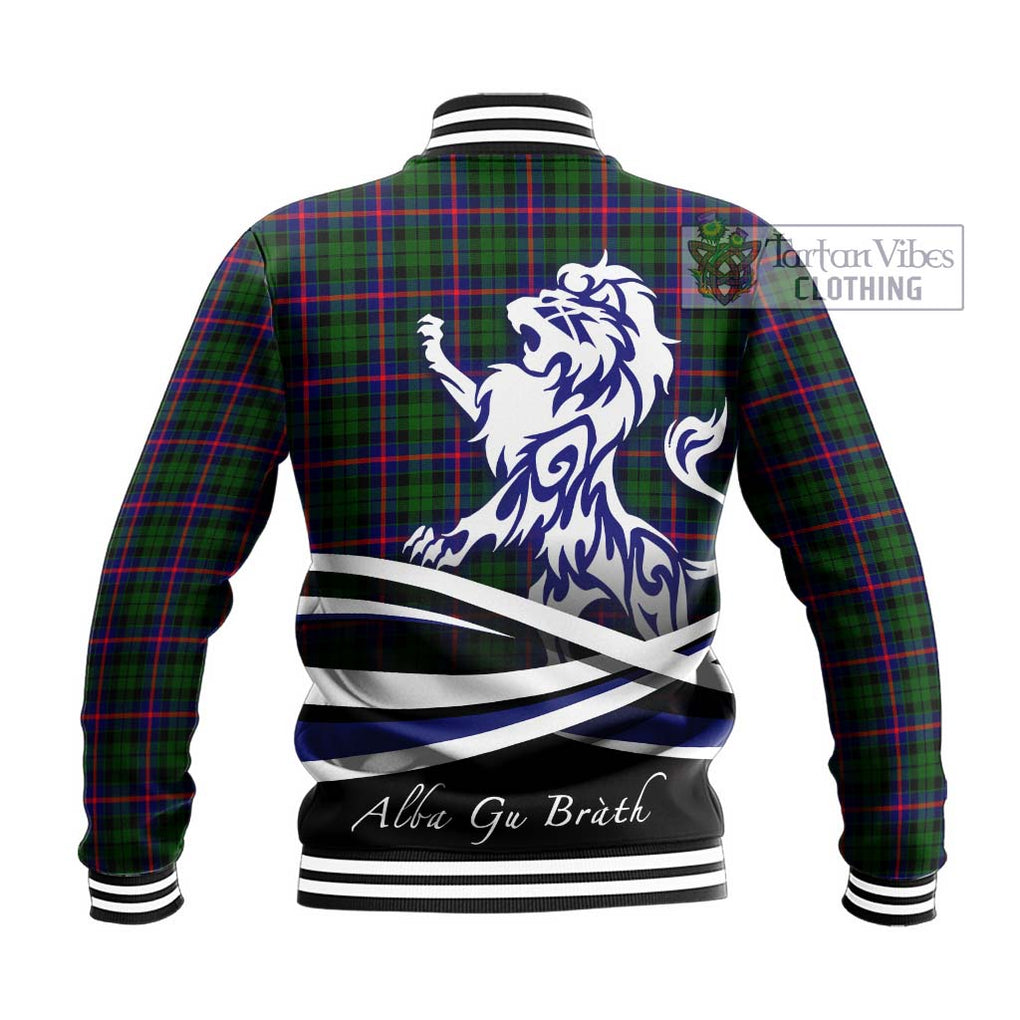 Morrison Modern Tartan Baseball Jacket with Alba Gu Brath Regal Lion Emblem - Tartanvibesclothing Shop