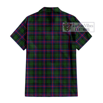 Morrison Modern Tartan Short Sleeve Button Shirt with Family Crest DNA In Me Style