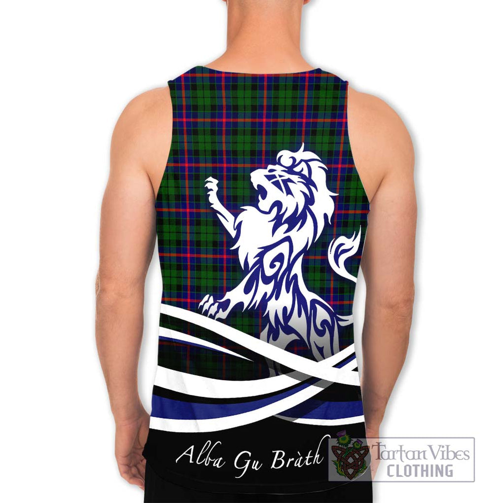 Morrison Modern Tartan Men's Tank Top with Alba Gu Brath Regal Lion Emblem - Tartanvibesclothing Shop