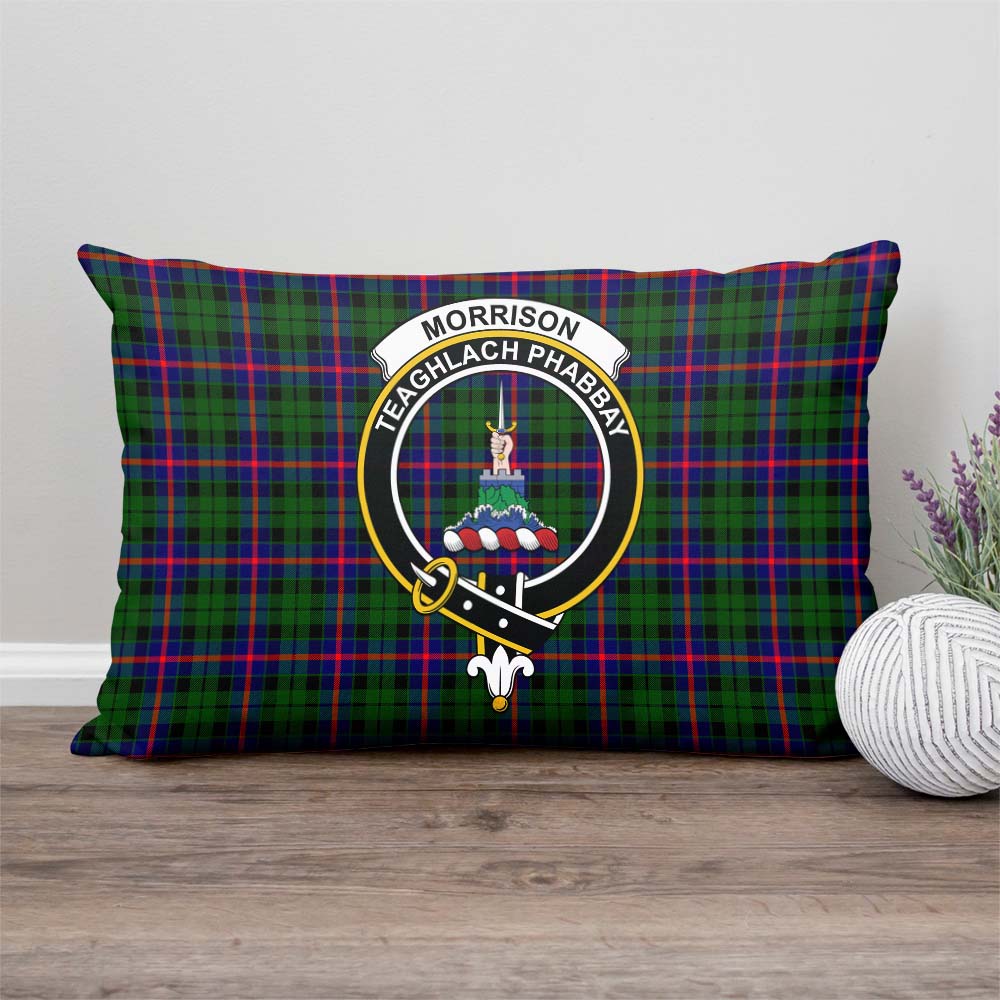 Morrison Modern Tartan Pillow Cover with Family Crest Rectangle Pillow Cover - Tartanvibesclothing