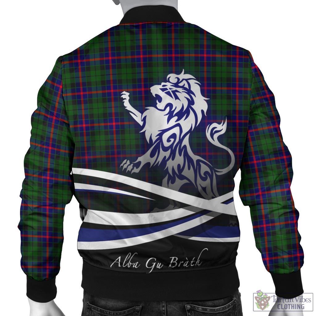 Tartan Vibes Clothing Morrison Modern Tartan Bomber Jacket with Alba Gu Brath Regal Lion Emblem