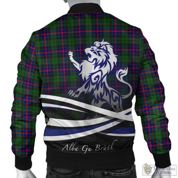 Morrison Modern Tartan Bomber Jacket with Alba Gu Brath Regal Lion Emblem