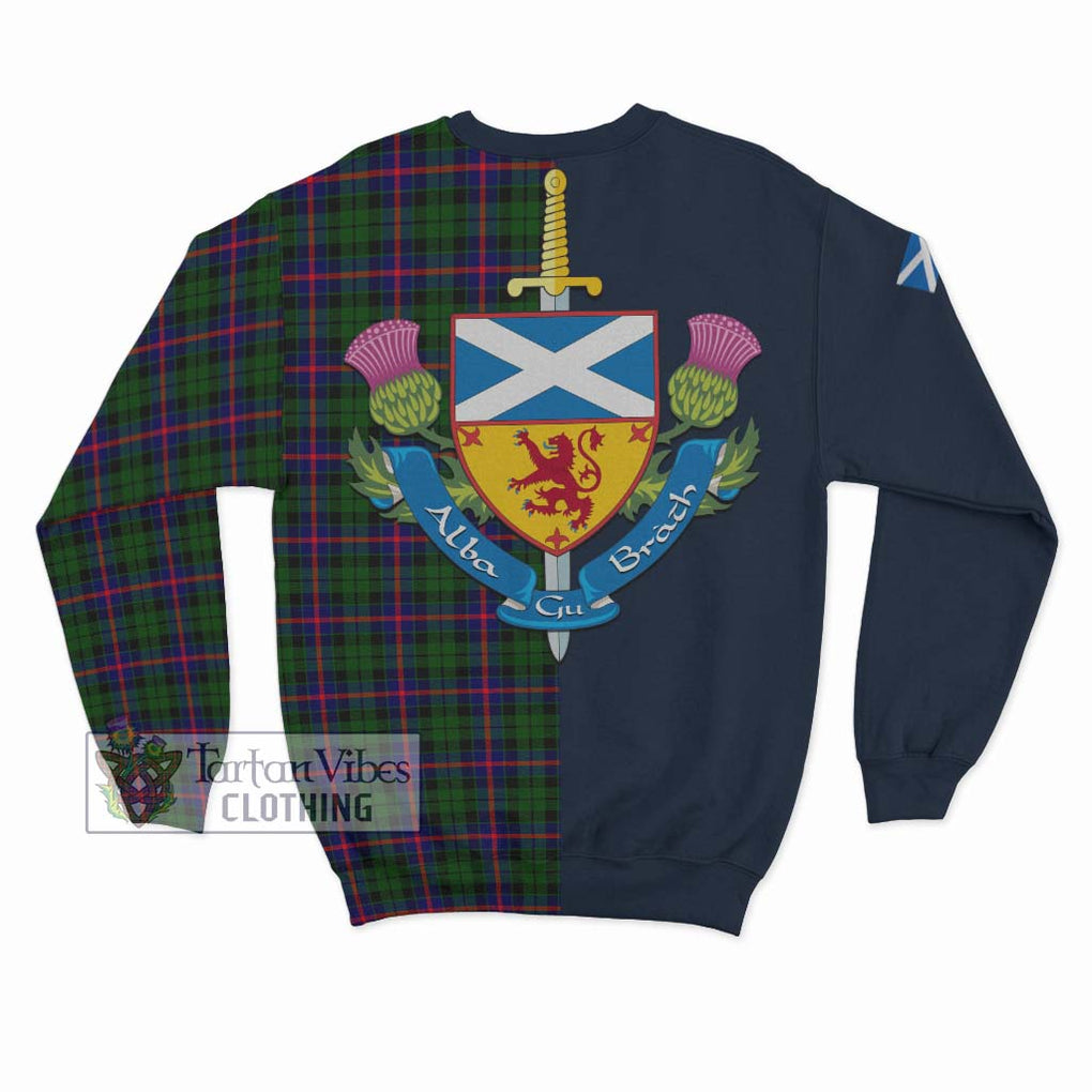 Tartan Vibes Clothing Morrison Modern Tartan Sweatshirt with Scottish Lion Royal Arm Half Style