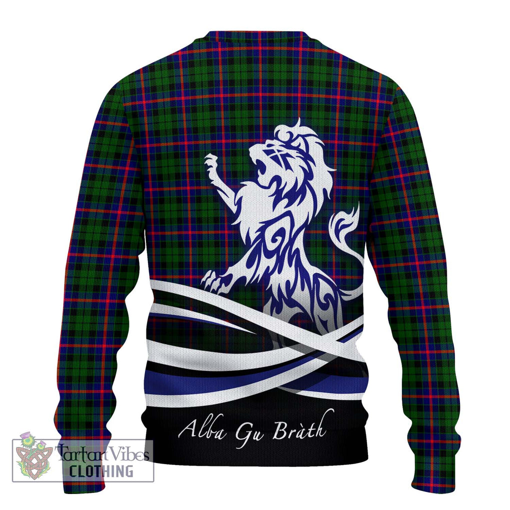 Morrison Modern Tartan Knitted Sweater with Alba Gu Brath Regal Lion Emblem - Tartanvibesclothing Shop