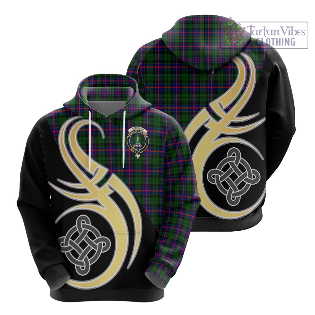 Morrison Modern Tartan Hoodie with Family Crest and Celtic Symbol Style - Tartan Vibes Clothing