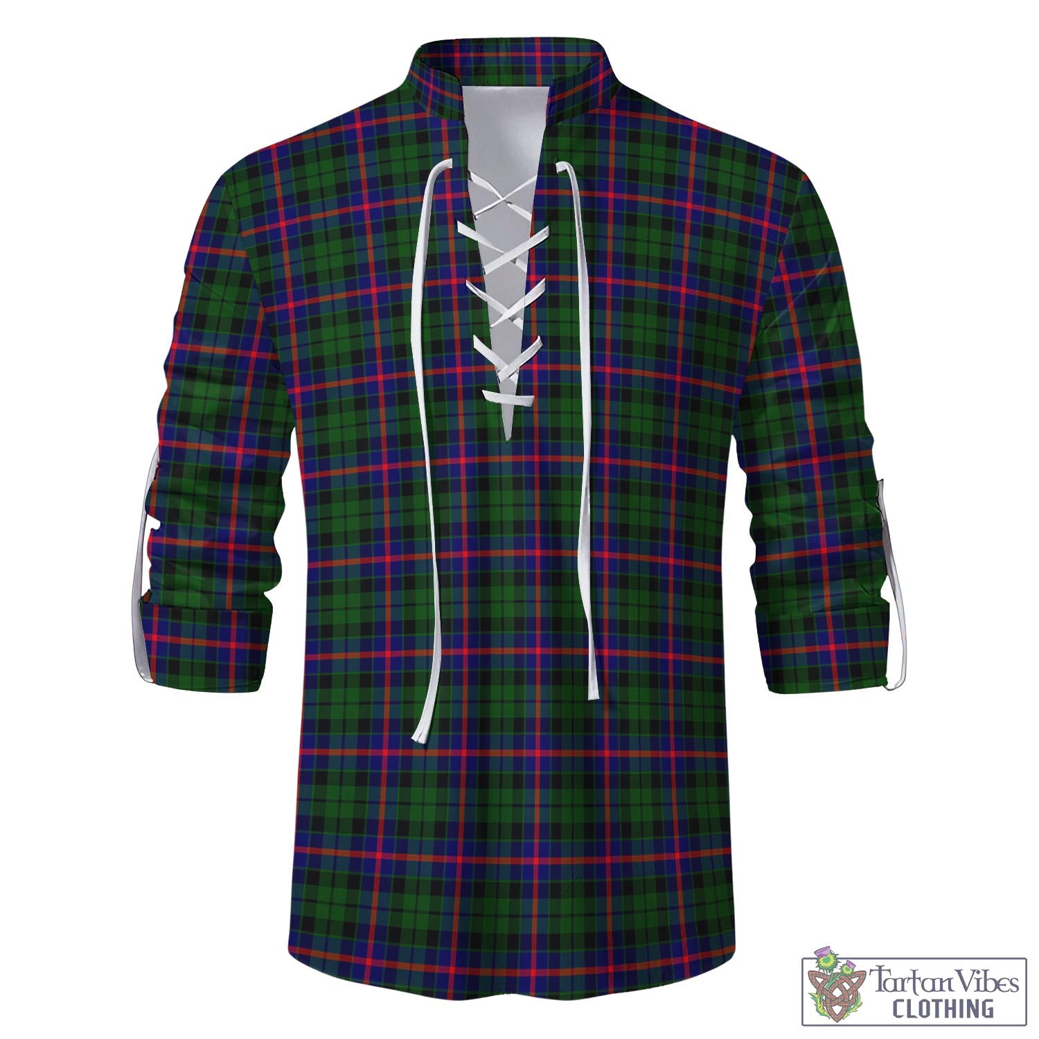 Tartan Vibes Clothing Morrison Modern Tartan Men's Scottish Traditional Jacobite Ghillie Kilt Shirt