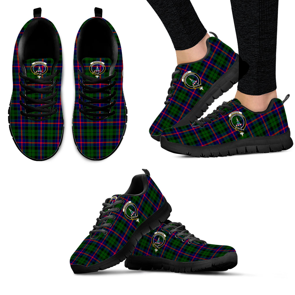 Morrison Modern Tartan Sneakers with Family Crest - Tartan Vibes Clothing