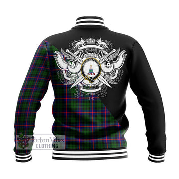 Morrison Modern Tartan Baseball Jacket with Family Crest and Military Logo Style