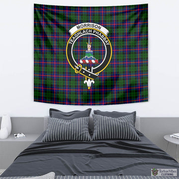 Morrison Modern Tartan Tapestry Wall Hanging and Home Decor for Room with Family Crest